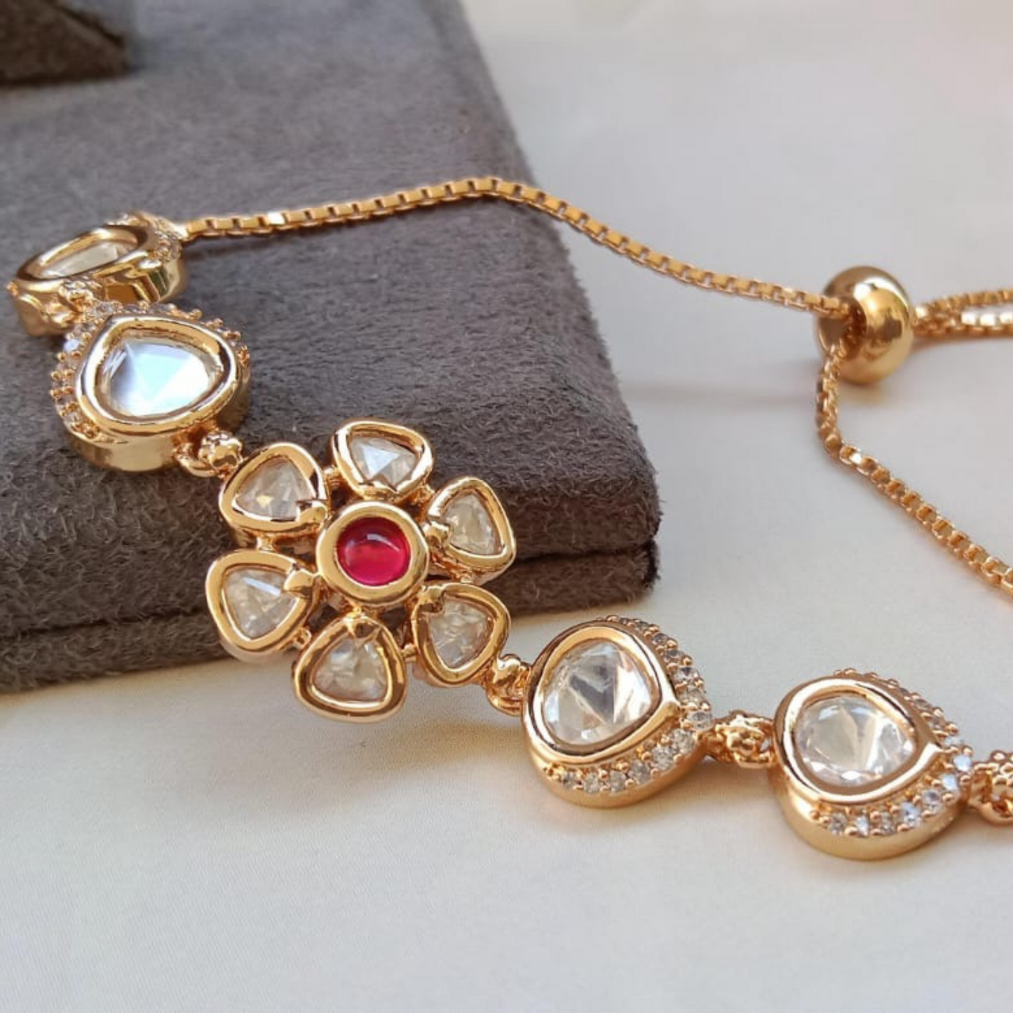 Kundan Flexible Bracelet