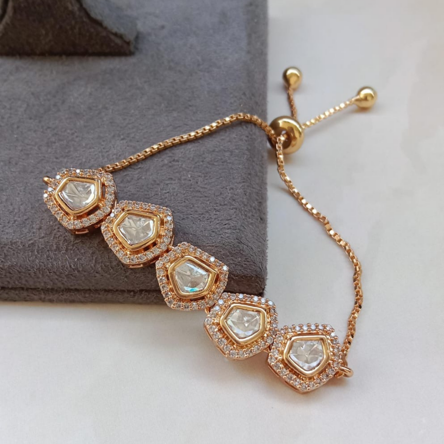 Kundan Flexible Bracelet