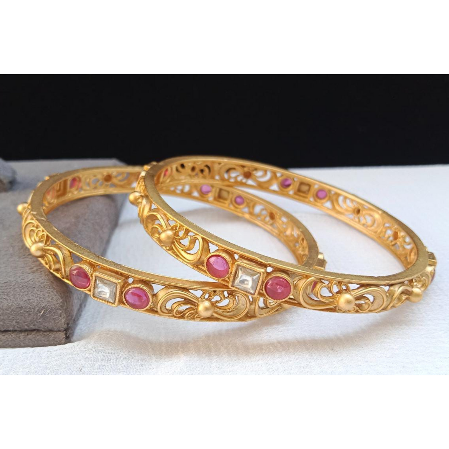 Gold-Plated Pair of Bangles