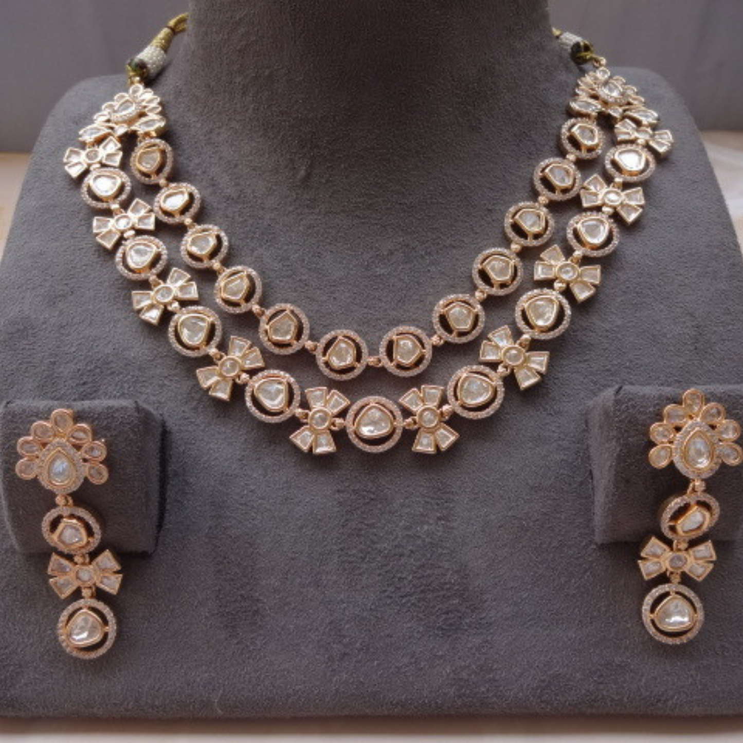 Polki Diamond Necklace Set