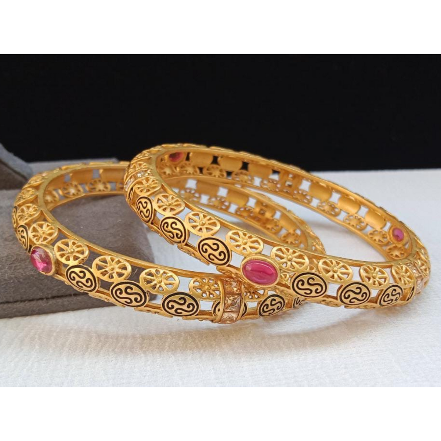 Gold-Plated Pair of Bangles