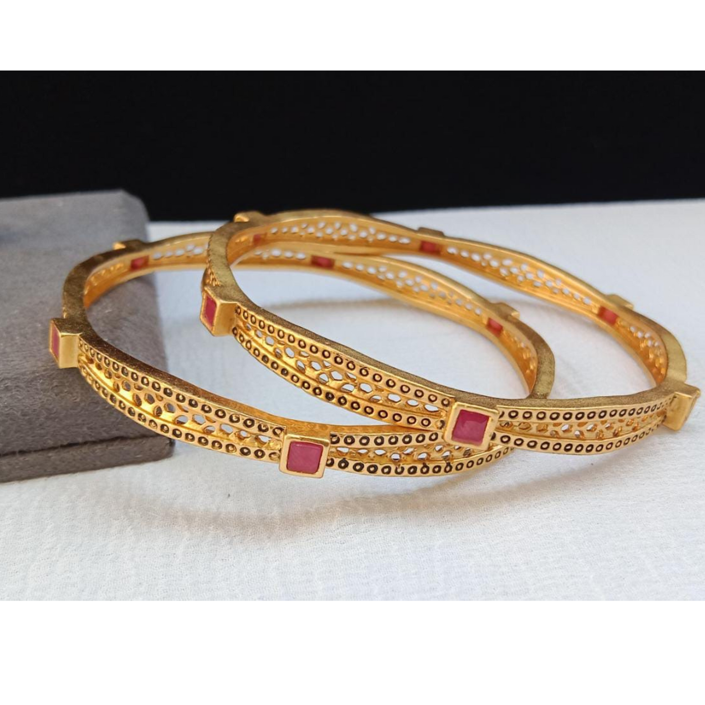 Gold-Plated Pair of Bangles
