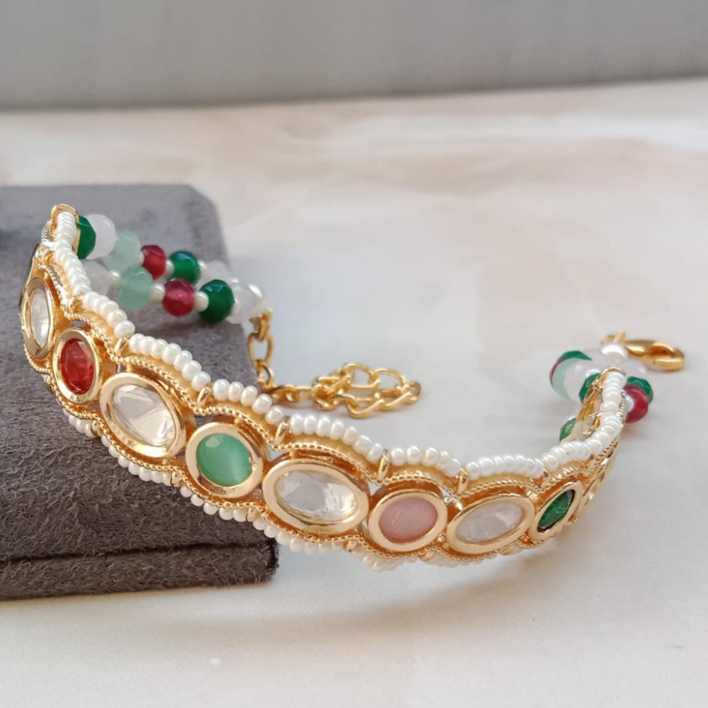 Kundan Flexible Bracelet