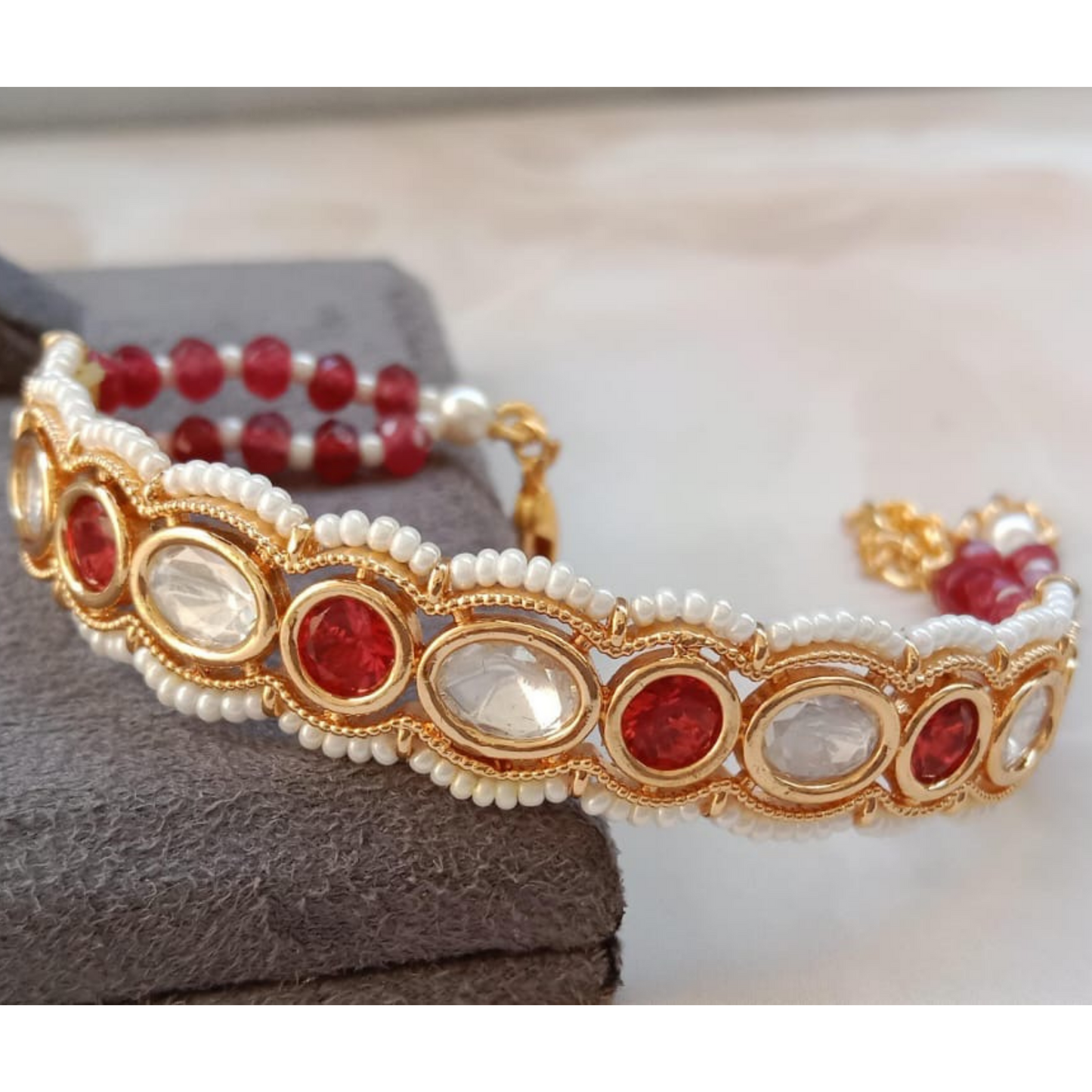 Kundan Flexible Bracelet
