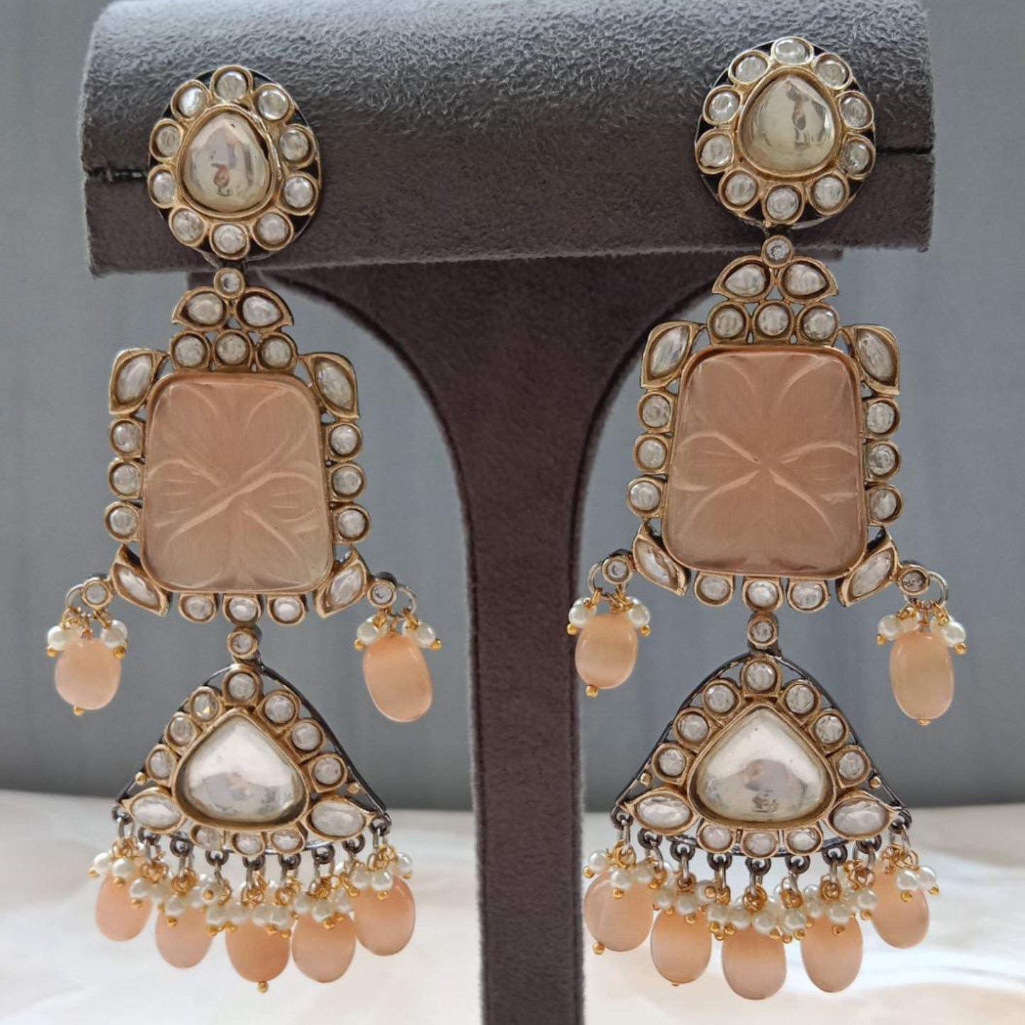 Carved stone Earrings