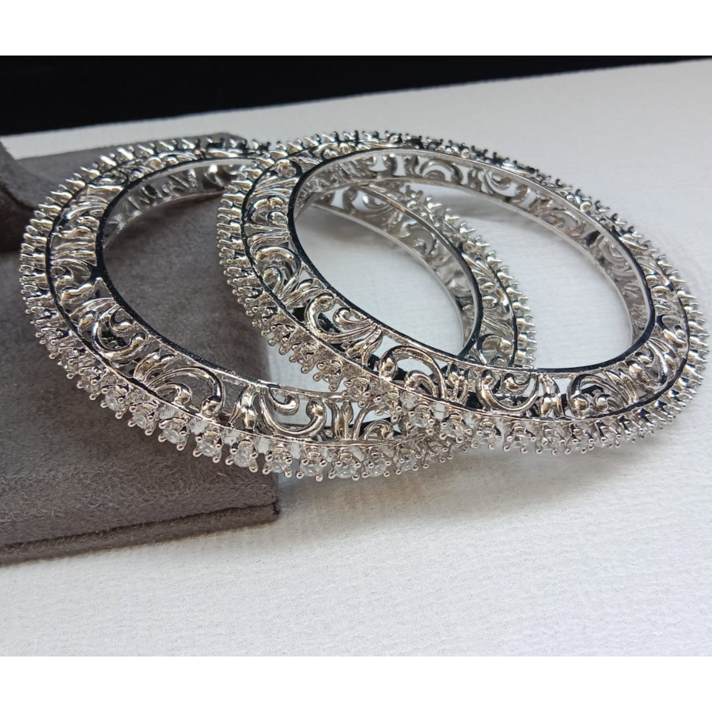 Rodium Pacheli Bangle Pair