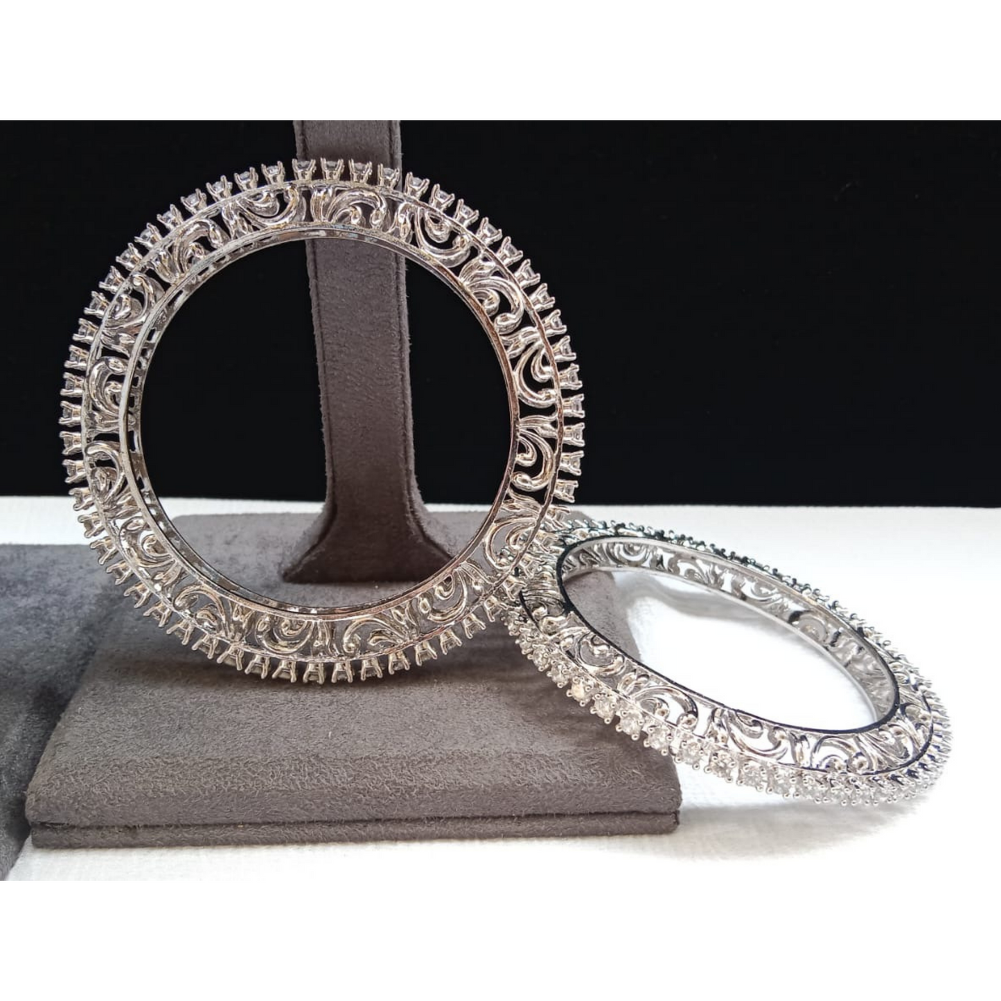Rodium Pacheli Bangle Pair