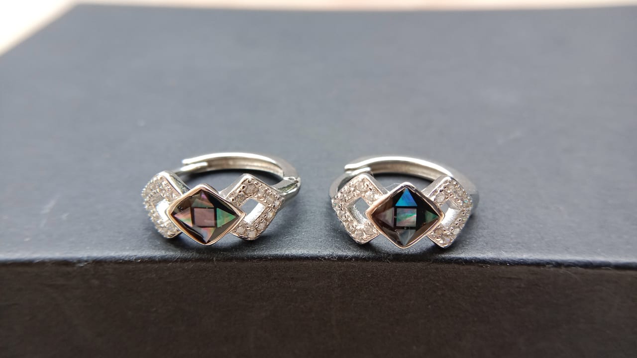 925 Pure Silver MOP Bali Earrings