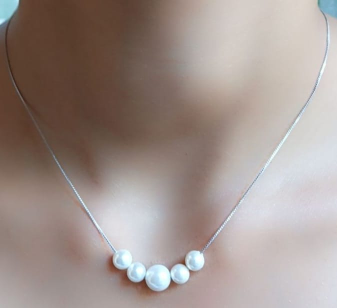 Elegant Pearl Necklace – 92.5 Pure Silver