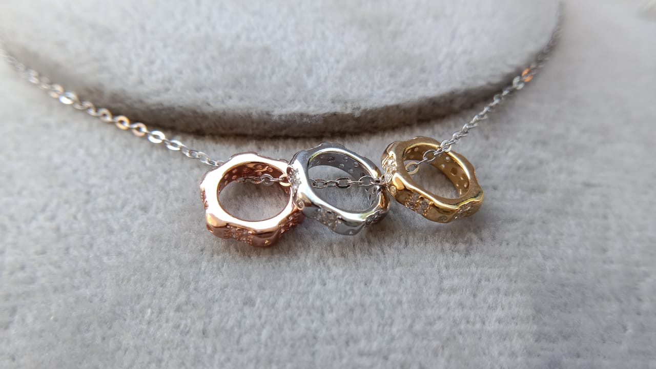 925 Pure silver tricolor pendant