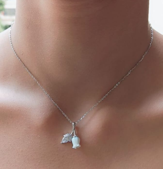 925 Pure Silver Tulip Chain Pendent