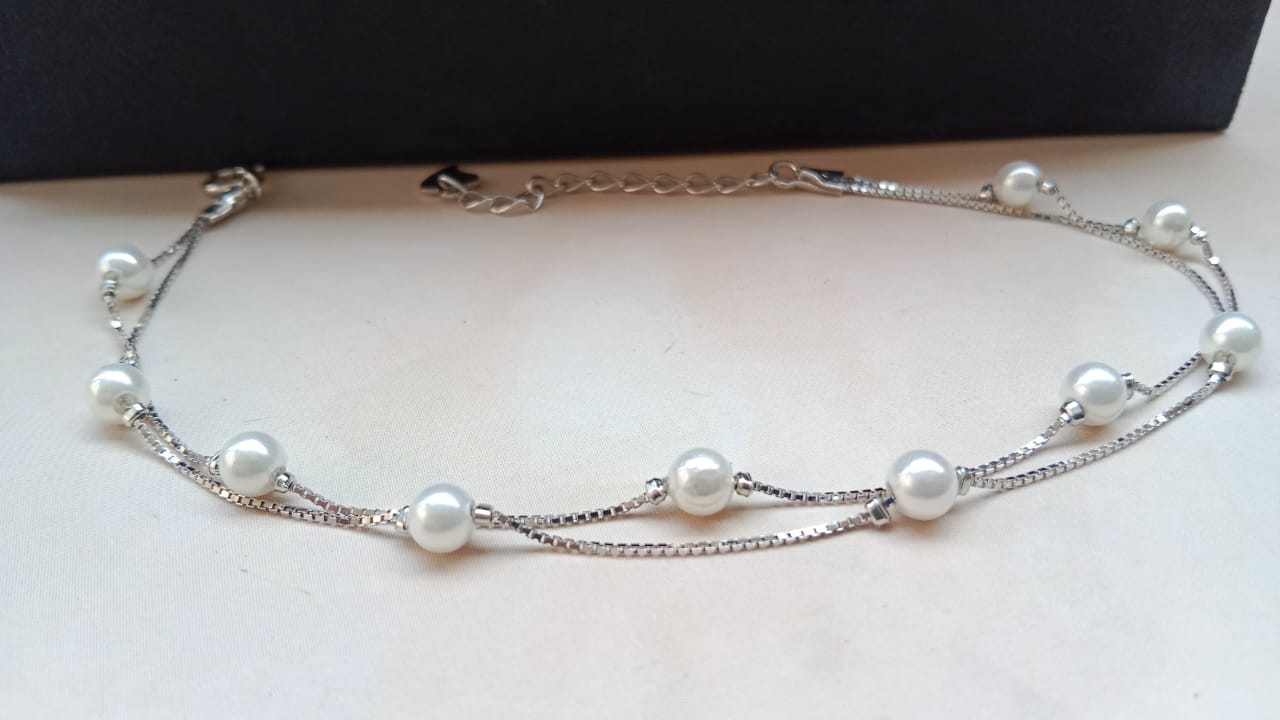925 Silver Pearl Bracelet
