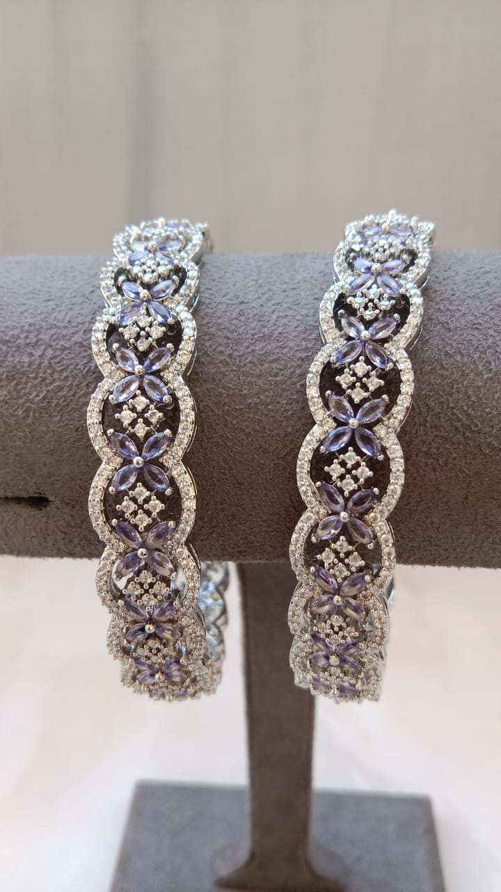 Rodium Pair of Bangle