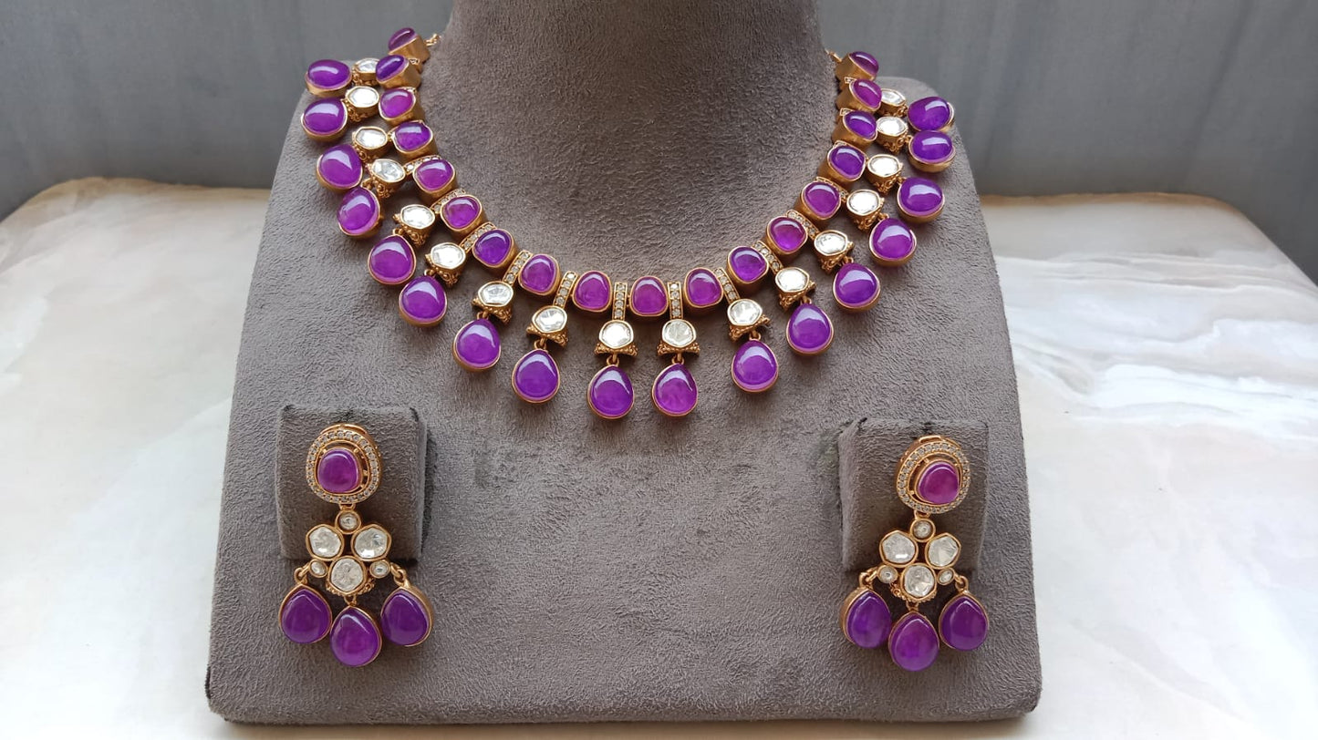 Royal Purple Designer Necklace Set