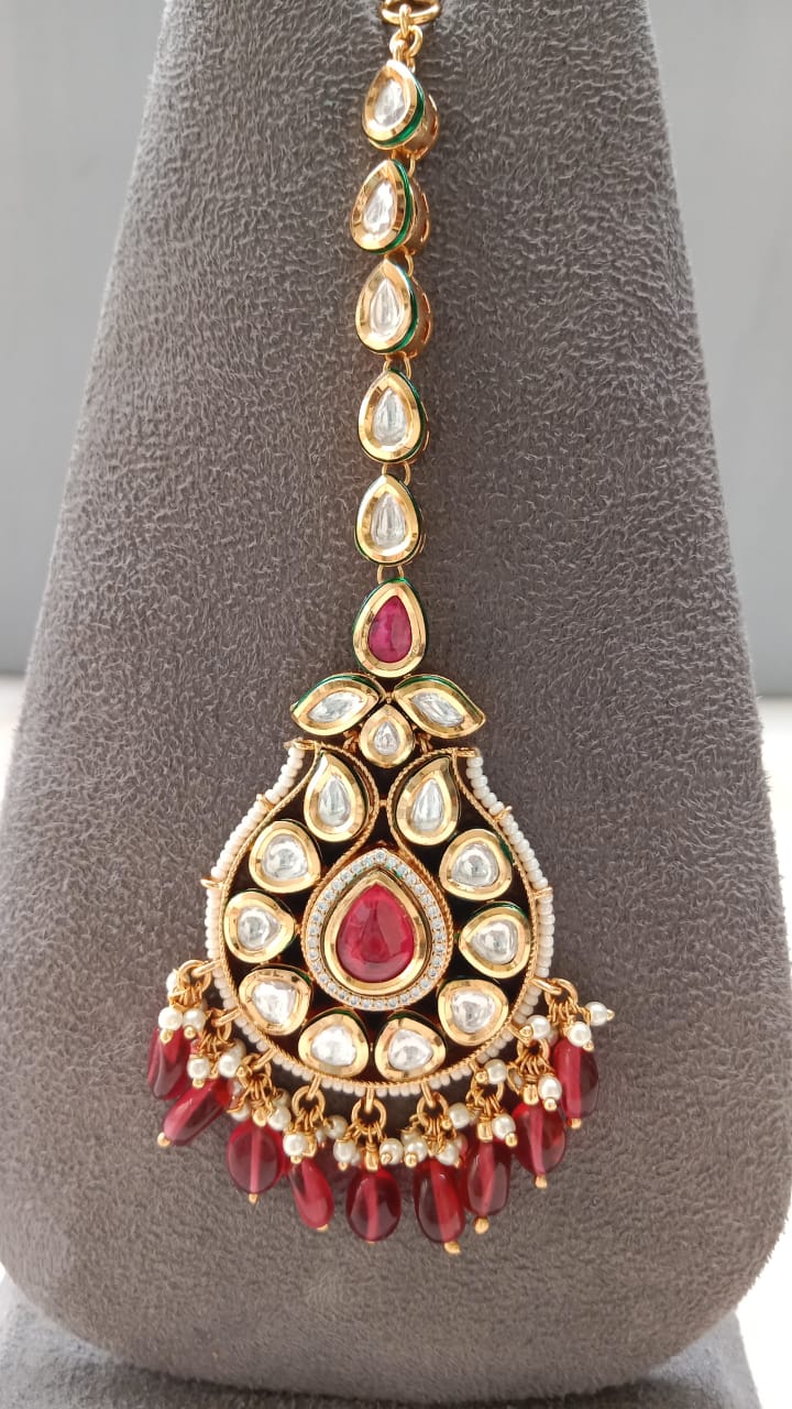 Golden Plated Kundan Tikka