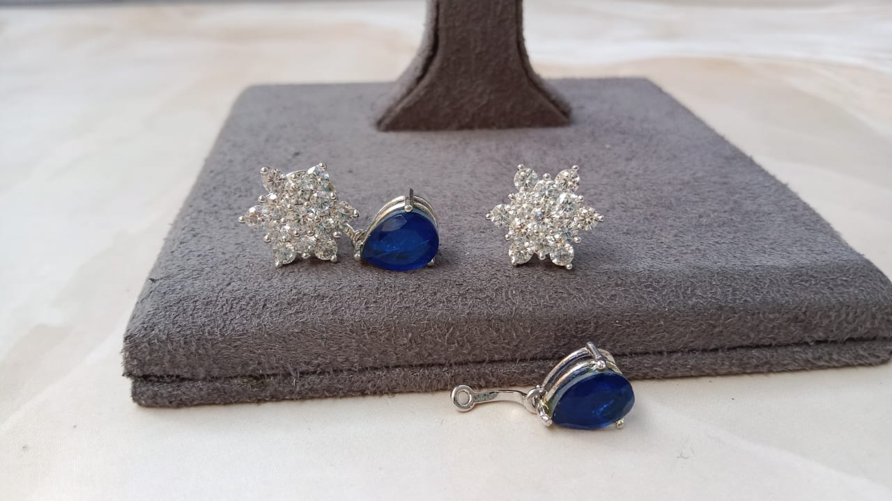 Detachable Sterling Silver Earrings with Screw back