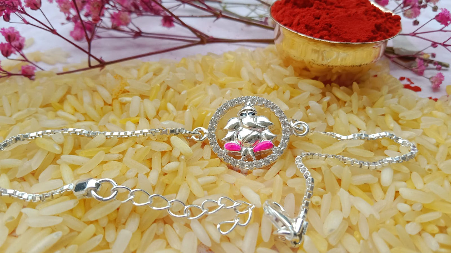 925 Pure silver Ganpati Rakhi