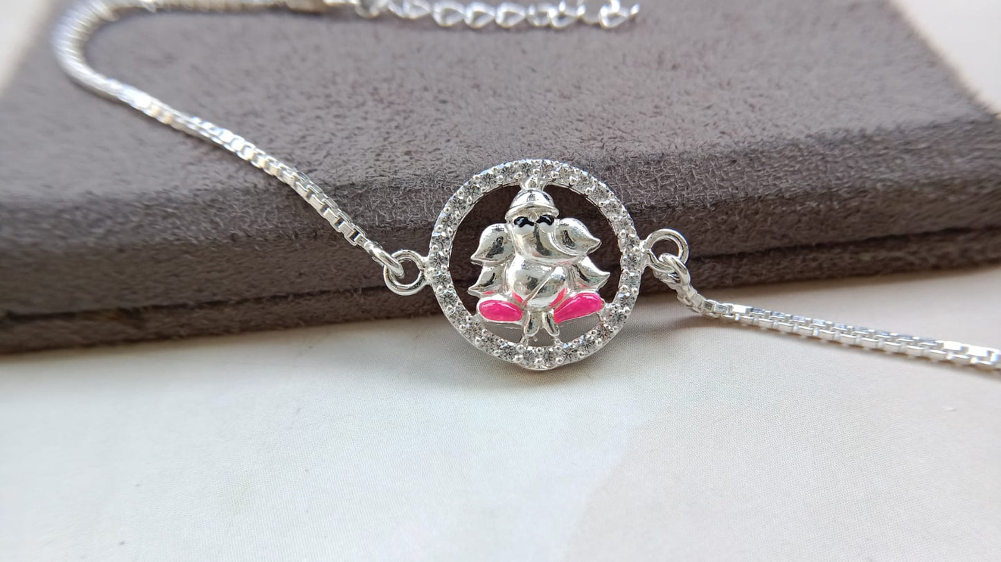 925 Pure silver Ganpati Rakhi
