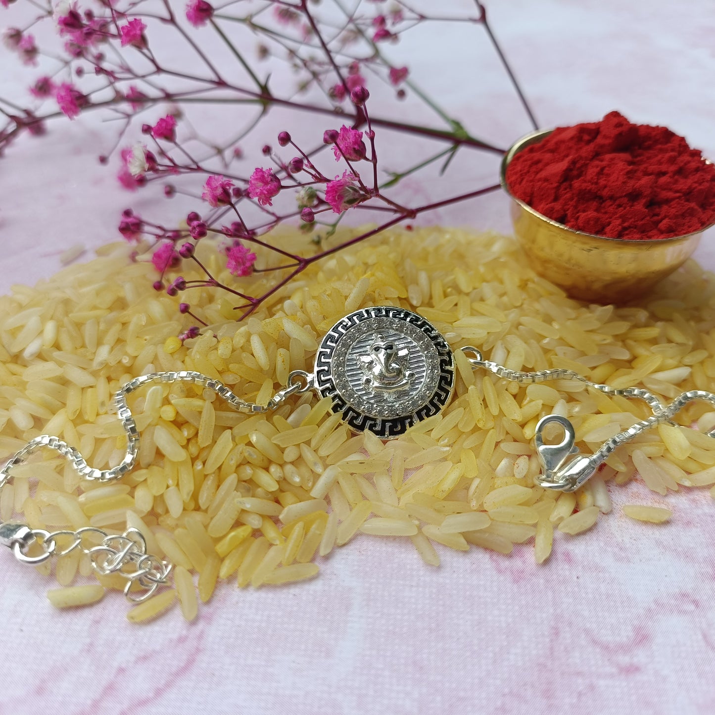 925 Pure Silver Ganesh Rakhi