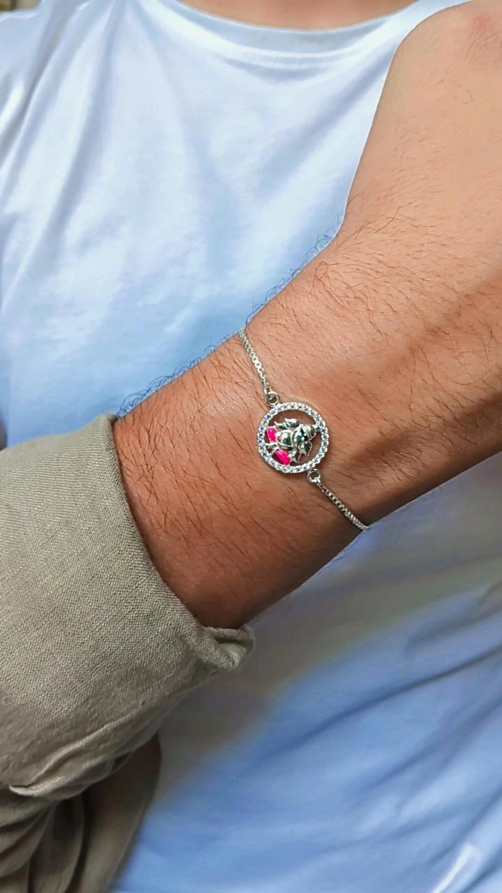 925 Pure silver Ganpati Rakhi
