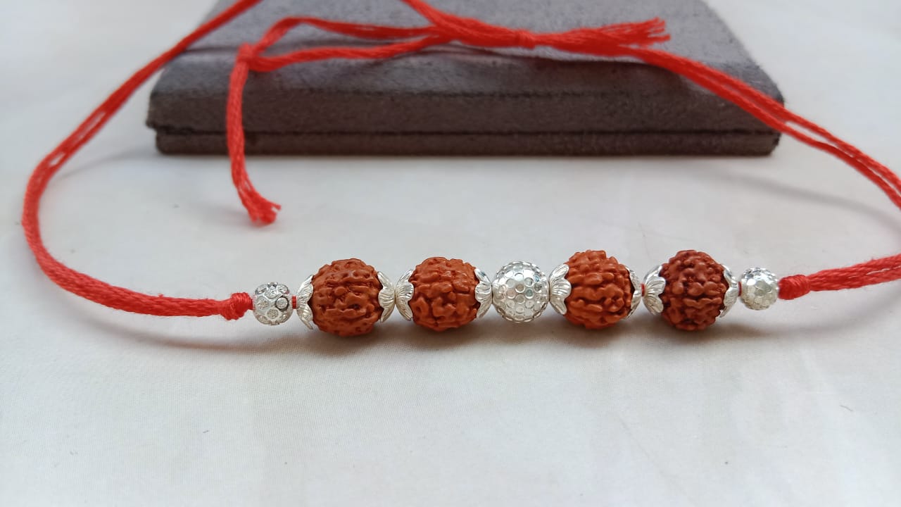 925 Pure Silver and Rudraksh Rakhi