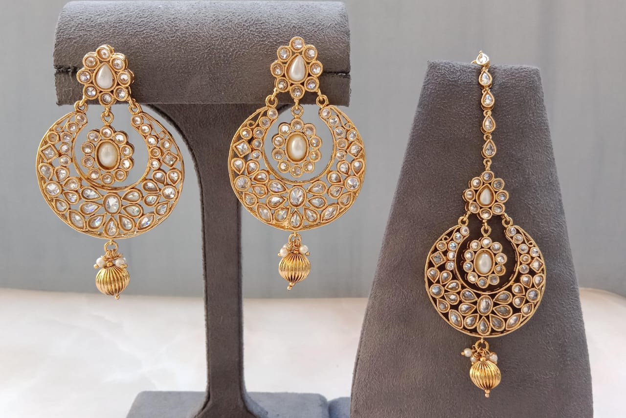 Polki Earring Tikka Combo