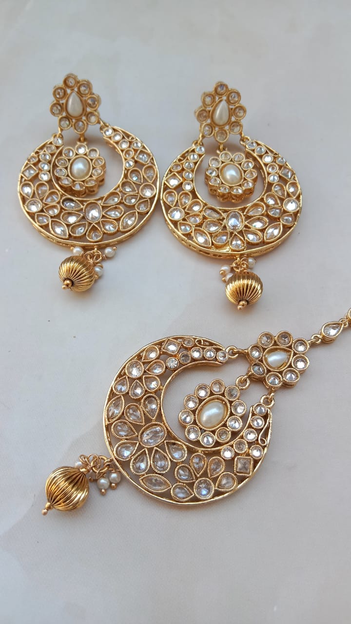 Polki Earring Tikka Combo