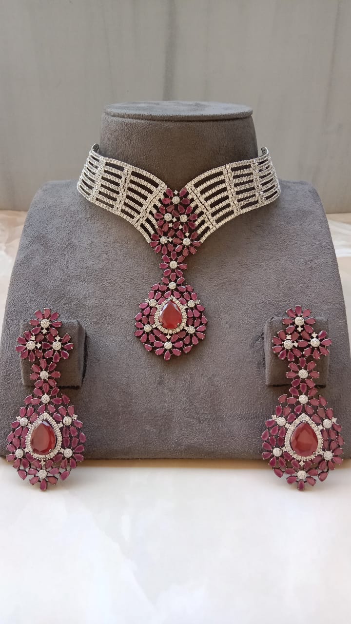 Victorian Ruby Choker Set