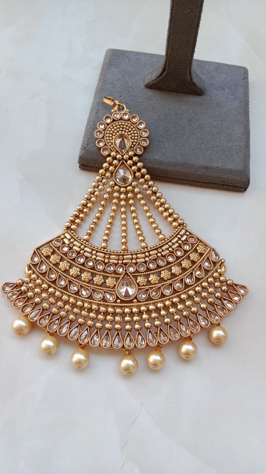 Gold Plated Passa with Pearl Drop