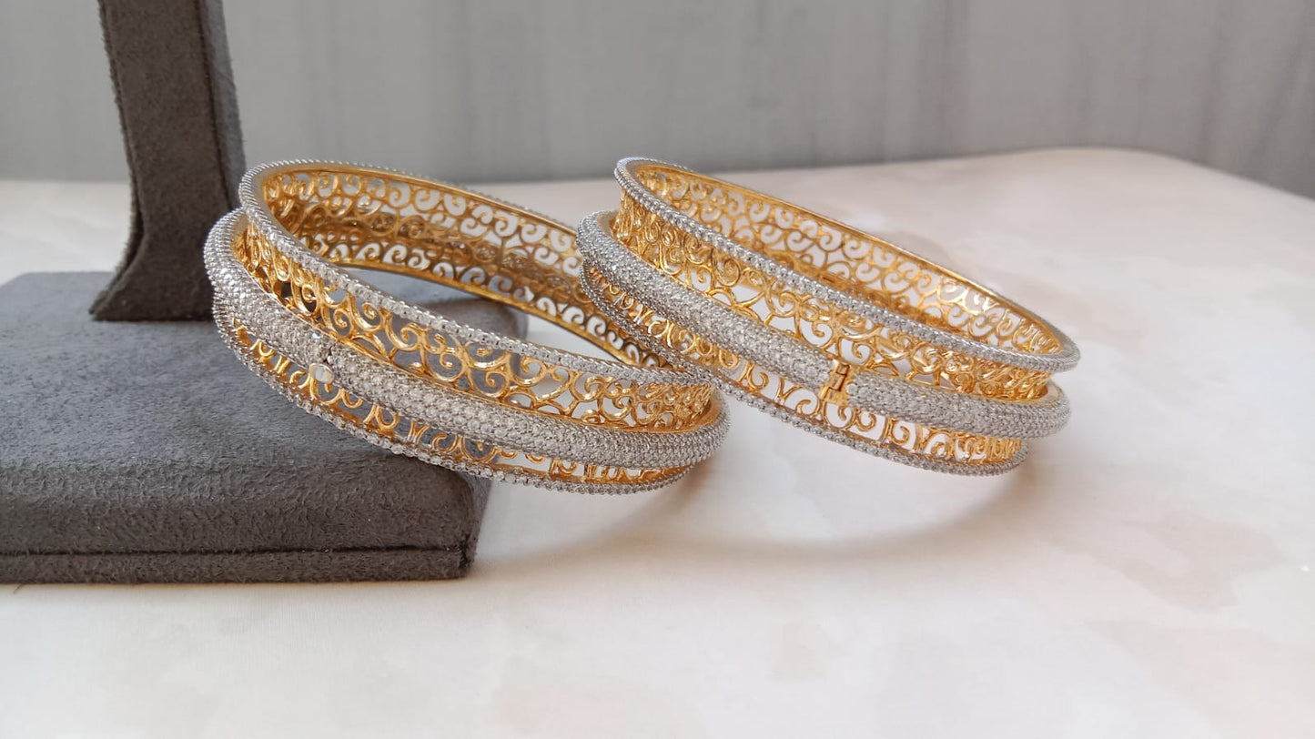 Golden AD Stone Bangle