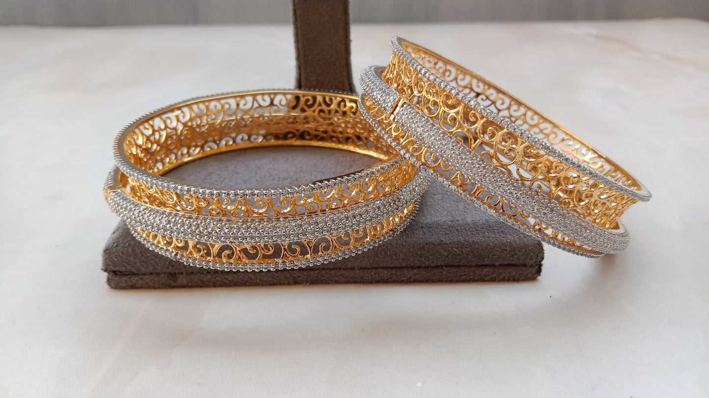 Golden AD Stone Bangle