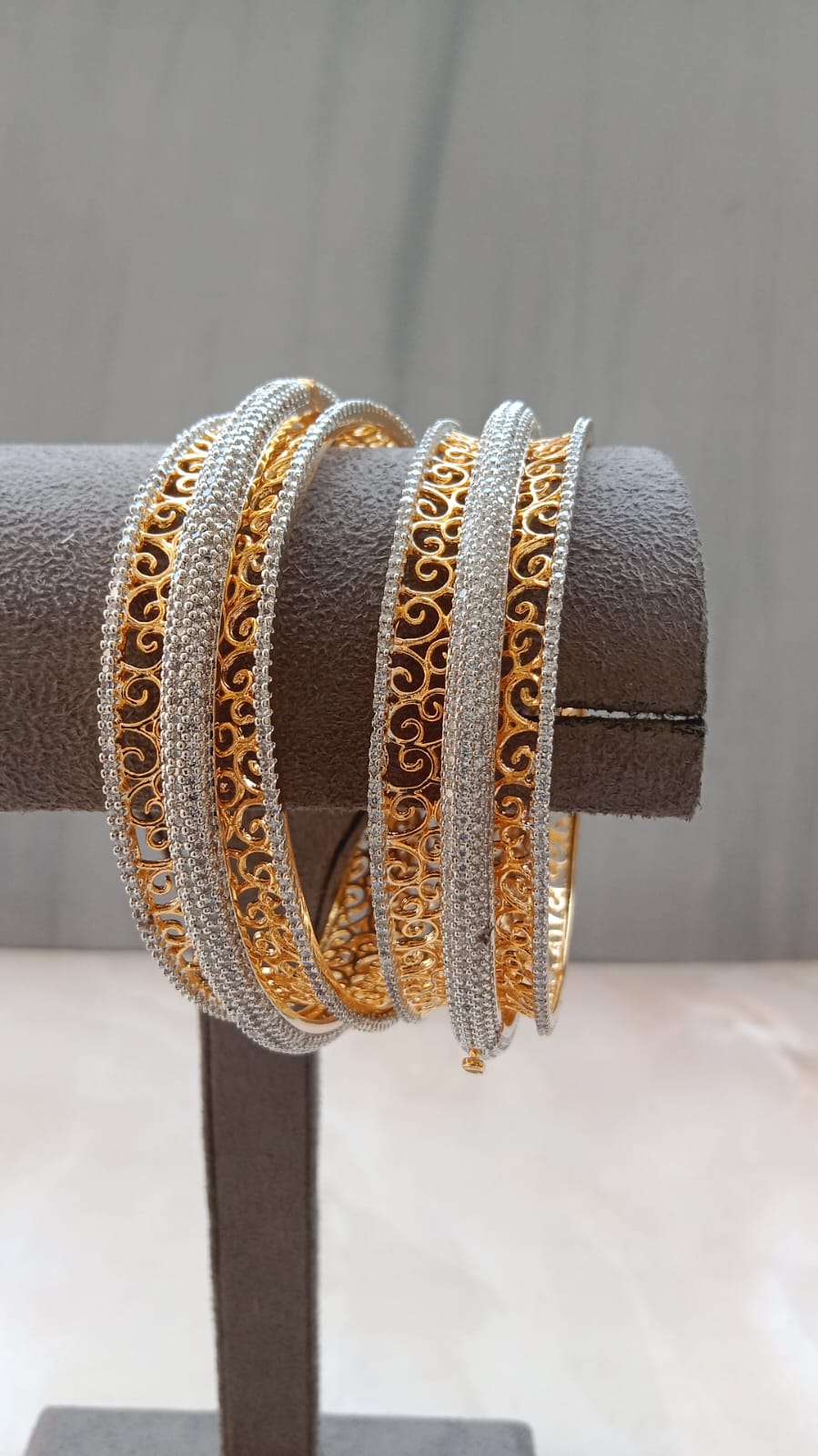 Golden AD Stone Bangle