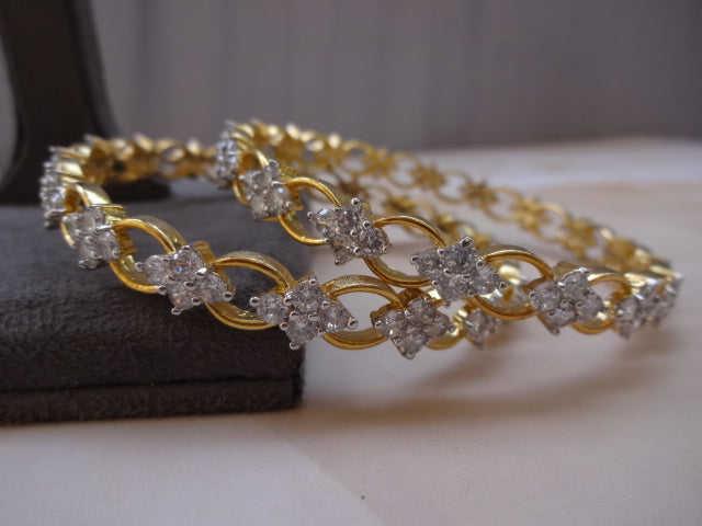 American Diamond Floral Bangle