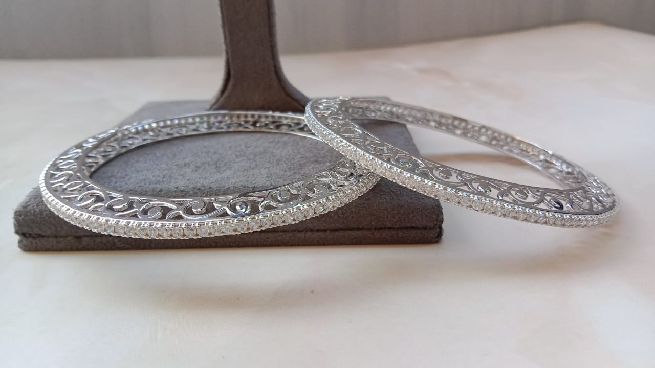 American Diamond Bangle Pair