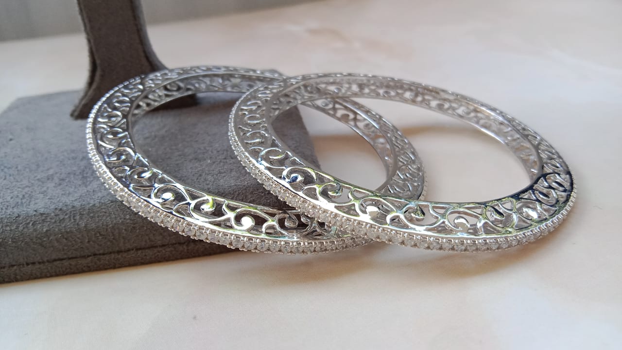American Diamond Bangle Pair
