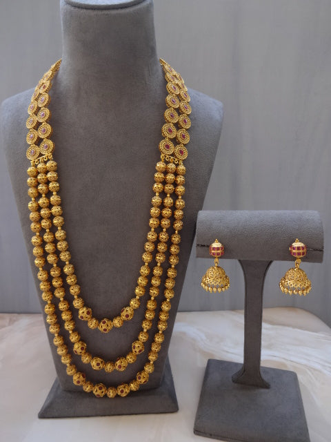 Gold plated Ruby Long Haar