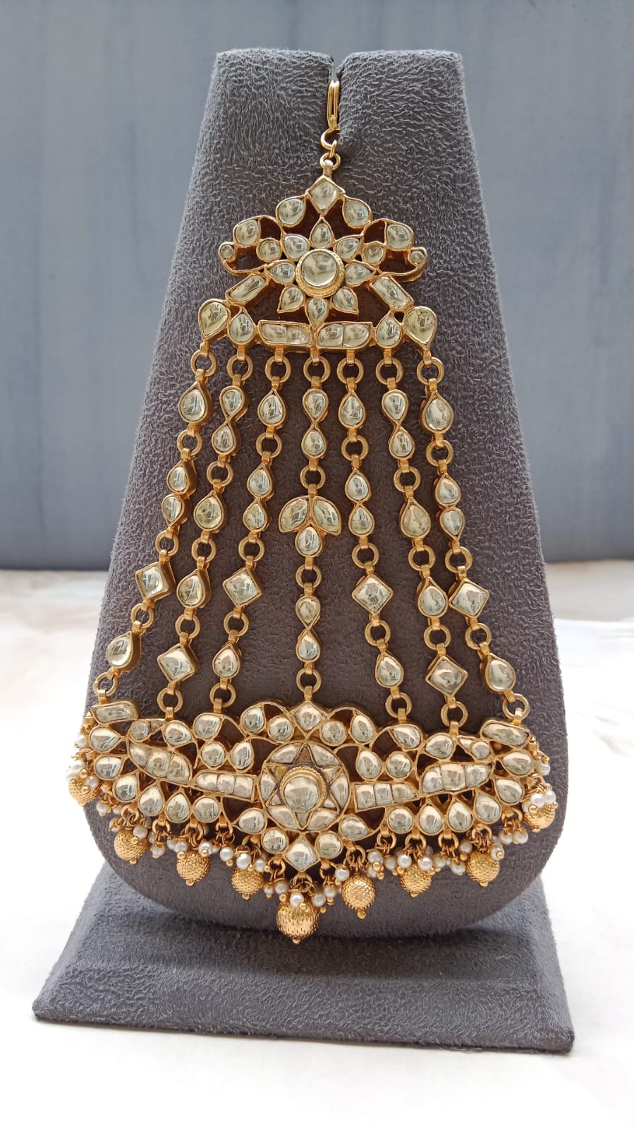 Gold Plated Kundan Bridal Passa