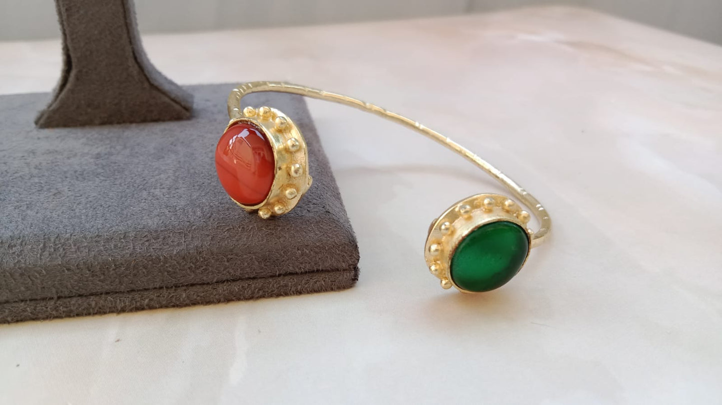 Dual Stone AD Openable Cuff Bracelet