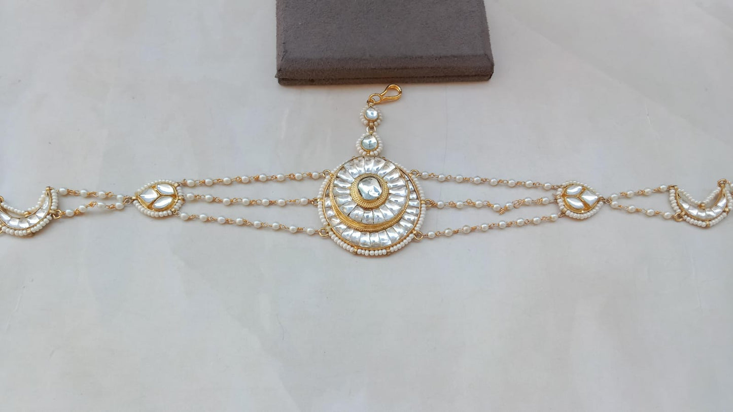 Gold Plated Kundan Sheeshpatti