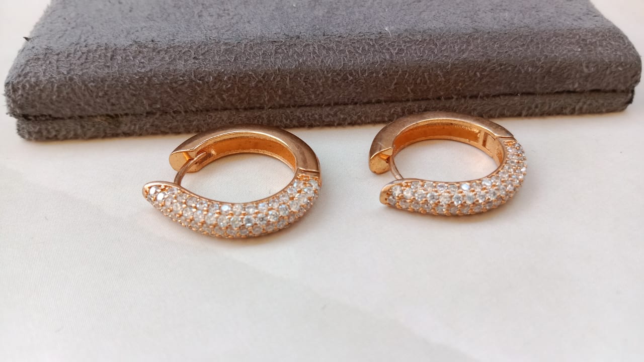 Rodium-Plated AD Bali Earrings