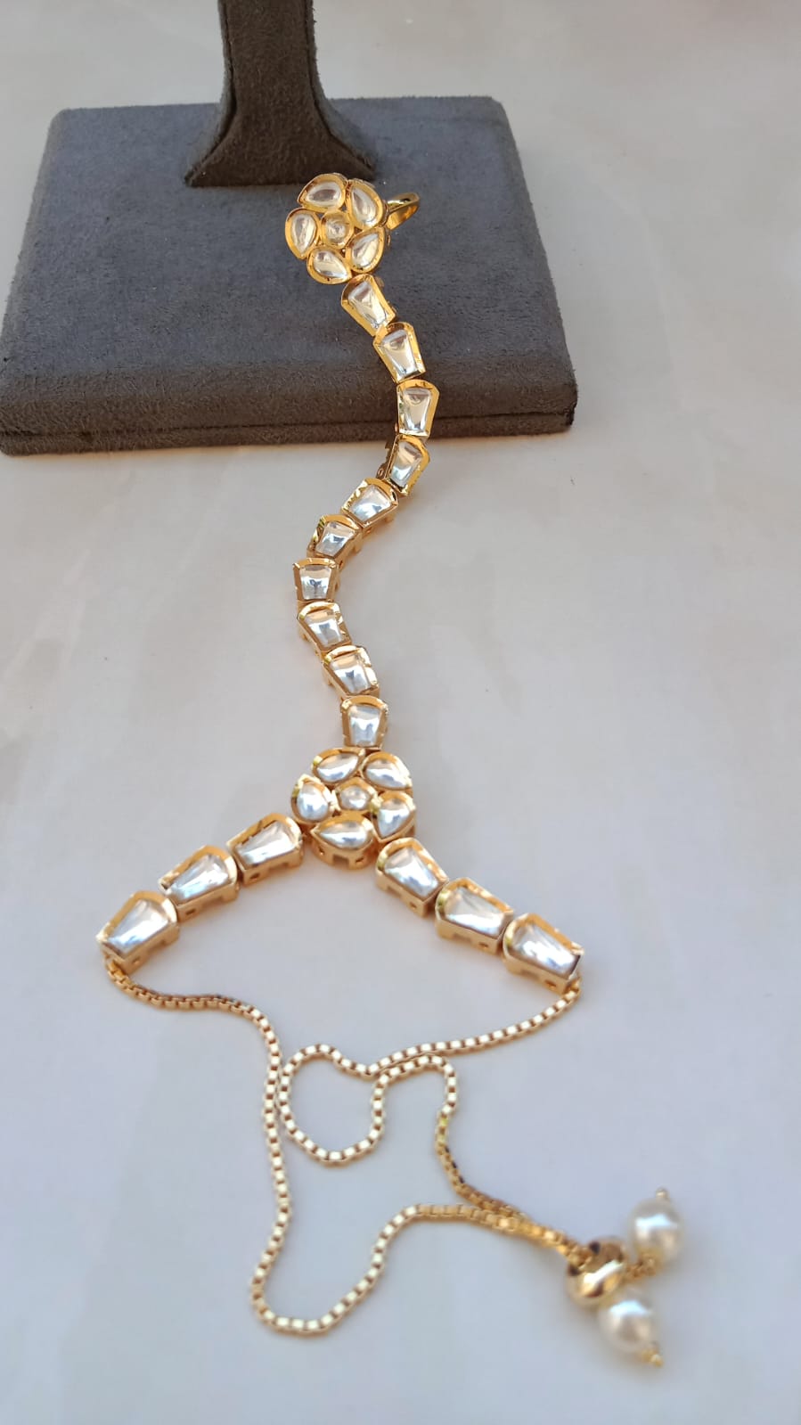 Gold plated Polki Kundan Haathphool