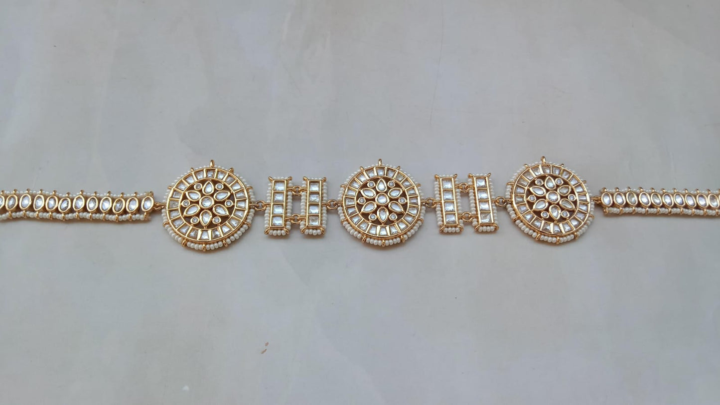 Gold Plated Kundan Sheeshpatti – Traditional Bridal Hair Accessory