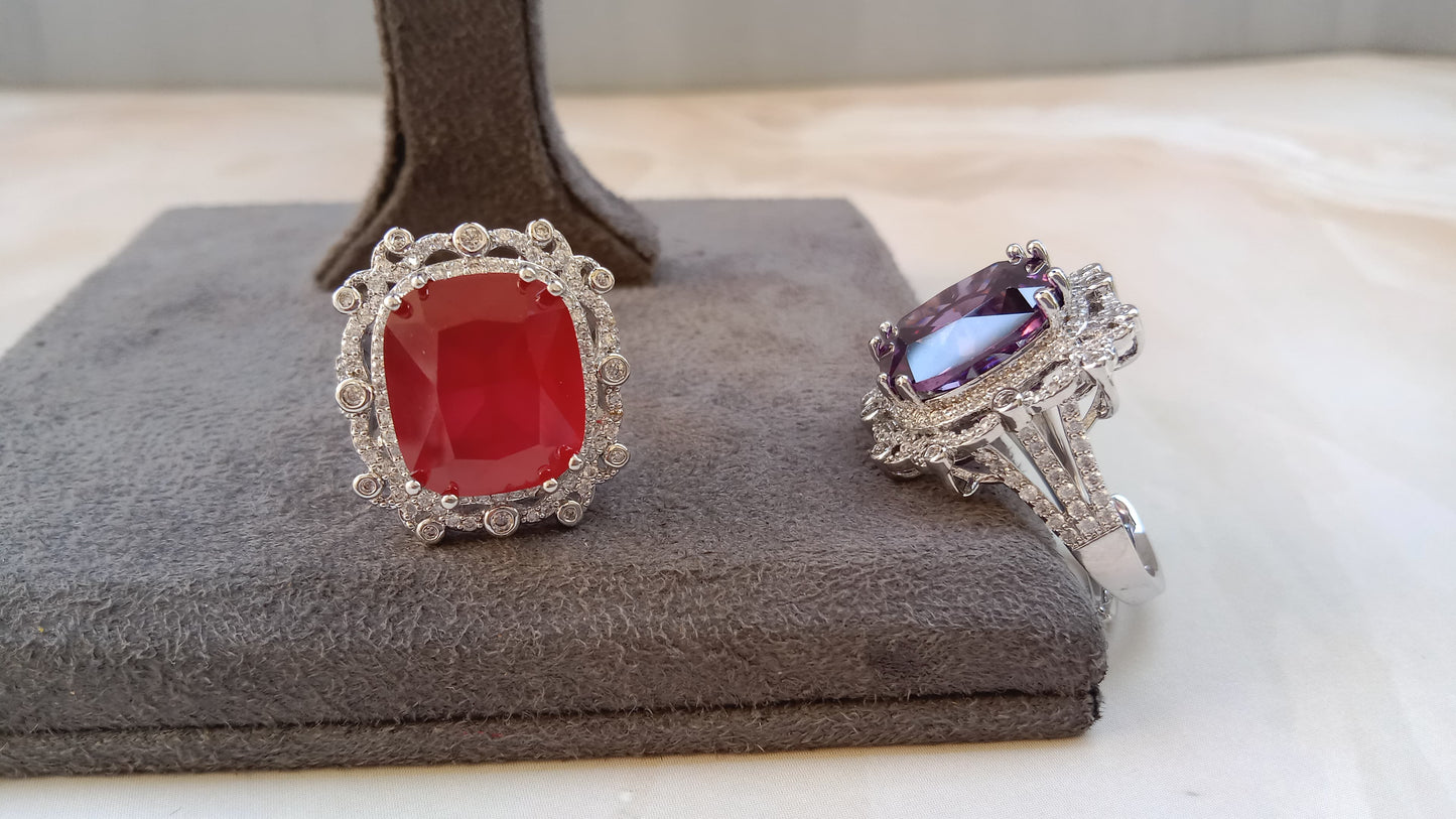 American Diamond Adjustable Ring