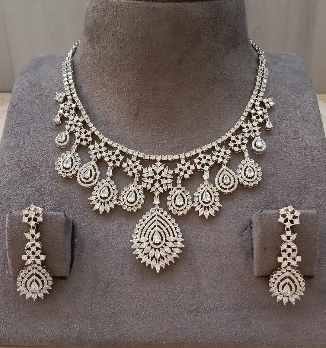 Rodium Necklace set