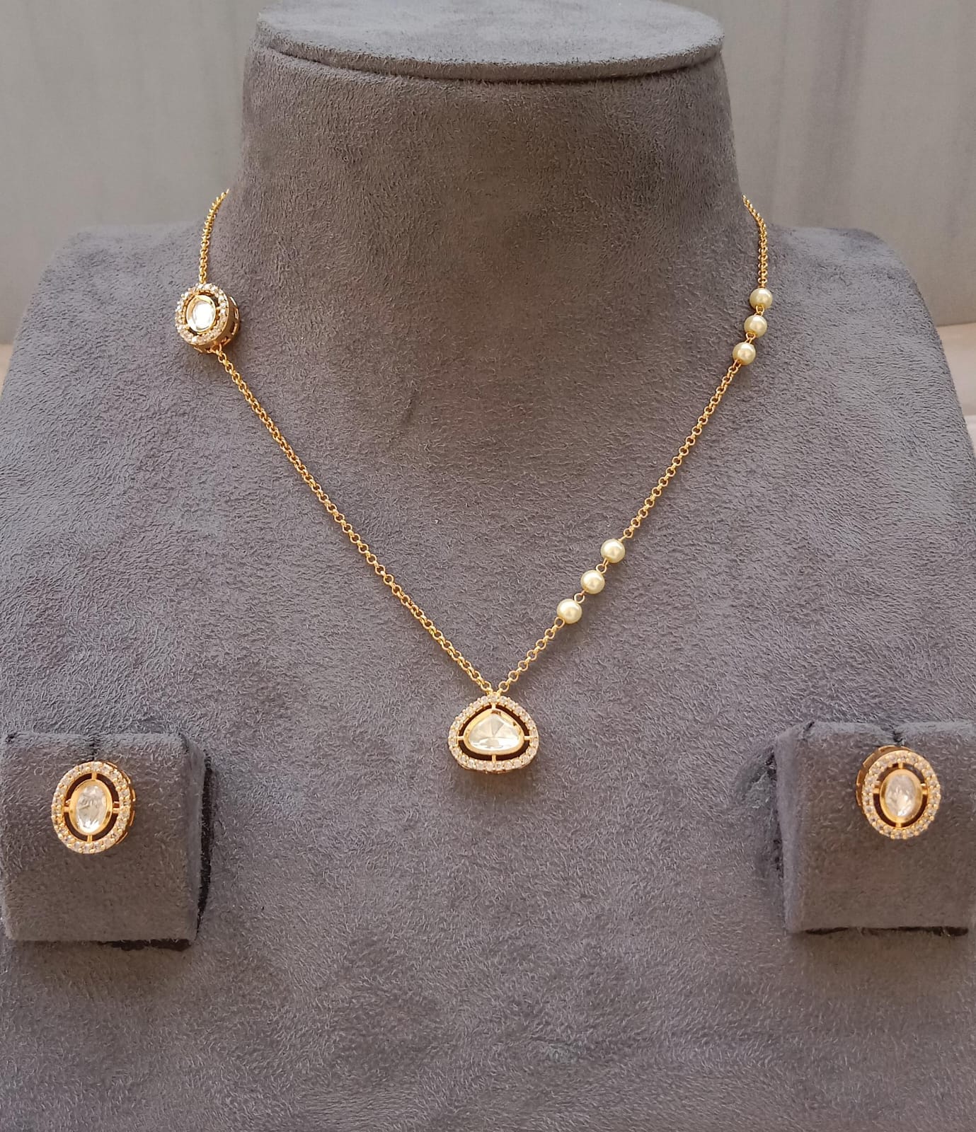 Polki Chain Pendent Set