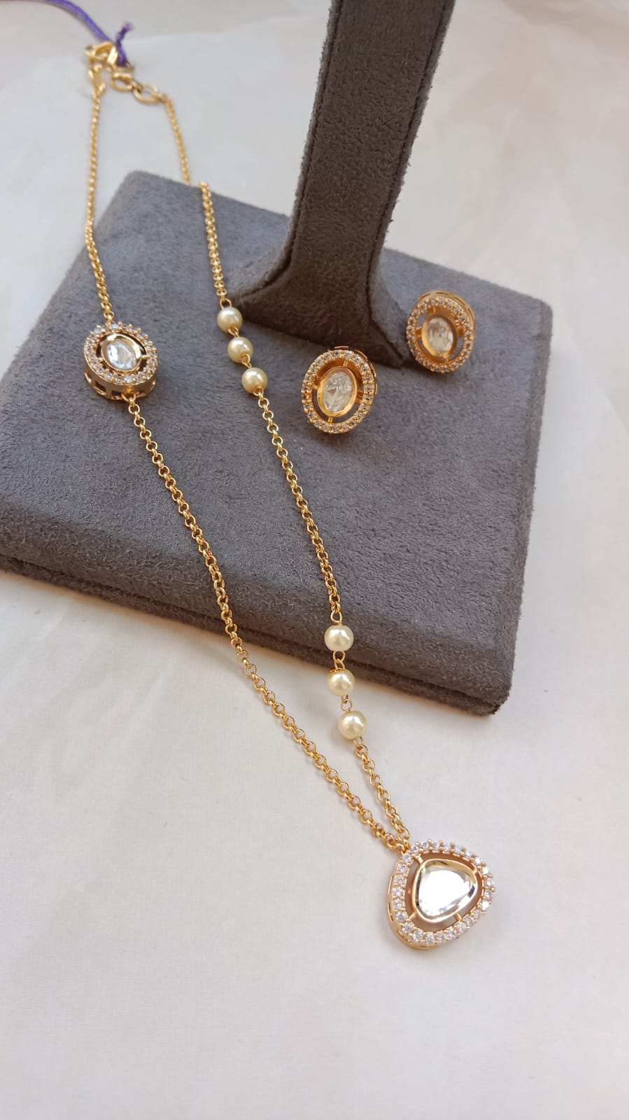 Polki Chain Pendent Set