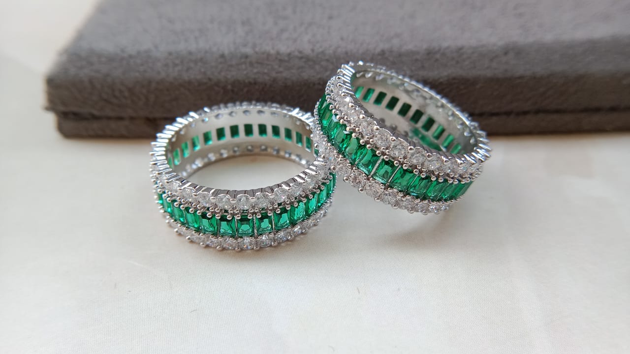 American Diamond Rodium Bands