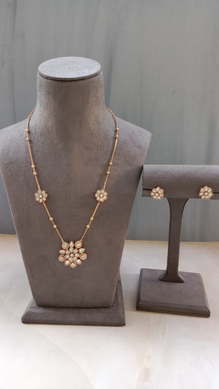 Gold plated Polki diamond Locket Set