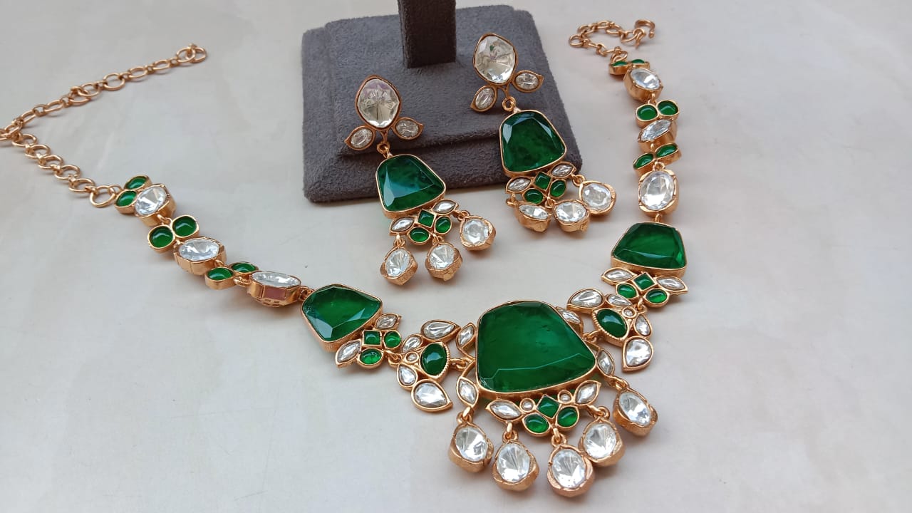 Polki & Emerald Designer Set