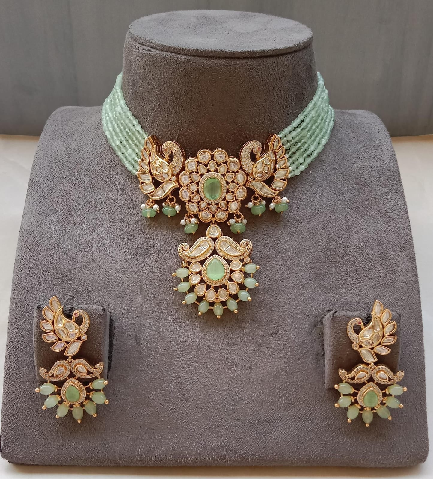 Gold plated Peacock Design Choker Mint Set